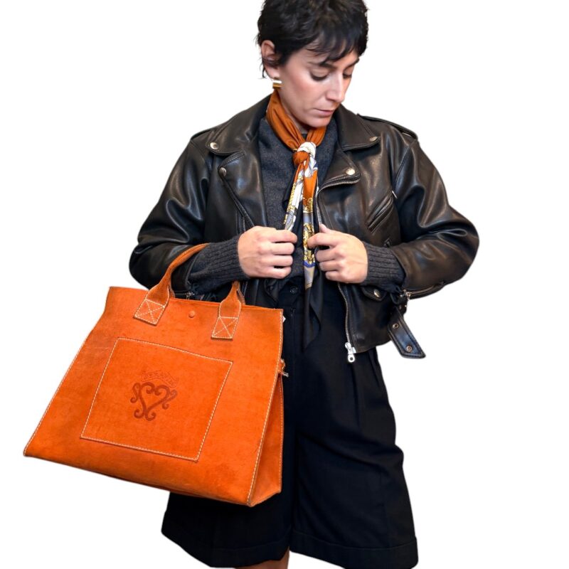 Borsa vintage - vera pelle arancione