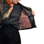 Chiodo in vera pelle nero corto