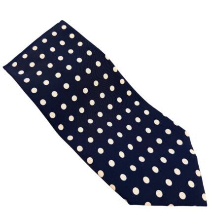 Gianni Versace - cravatta vintage blu a pois - 100% seta