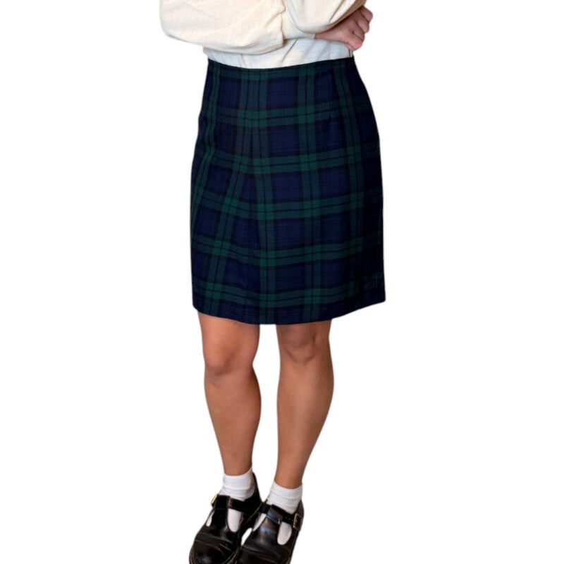 Gonna vintage tartan - blu e verde