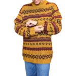 Maglione vintage senape e bordeaux