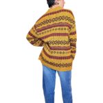 Maglione vintage senape e bordeaux
