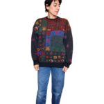 Maglione vintage nero fantasia