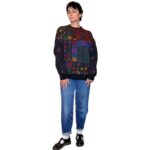 Maglione vintage nero fantasia