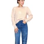 Maglione vintage rosa in angora