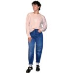 Maglione vintage rosa in angora