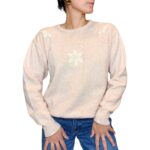 Maglione vintage rosa in angora