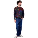 Maglione vintage nero fantasia