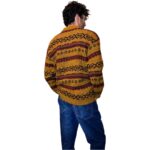 Maglione vintage senape e bordeaux