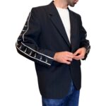 Vintage Groove Upcycling - Blazer nero - inserti Nike logo