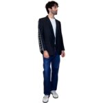 Vintage Groove Upcycling - Blazer nero - inserti Nike logo