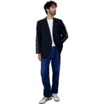 Vintage Groove Upcycling - Blazer nero - inserti Nike logo