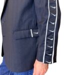 Vintage Groove Upcycling - Blazer nero - inserti Nike logo
