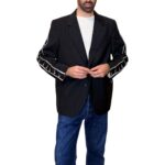 Vintage Groove Upcycling - Blazer nero - inserti Nike logo