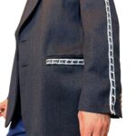 Vintage Groove Upcycling - Blazer grigio scuro - inserti Nike scritta