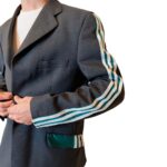 Vintage Groove Upcycling - Blazer grigio - inserti Adidas verde